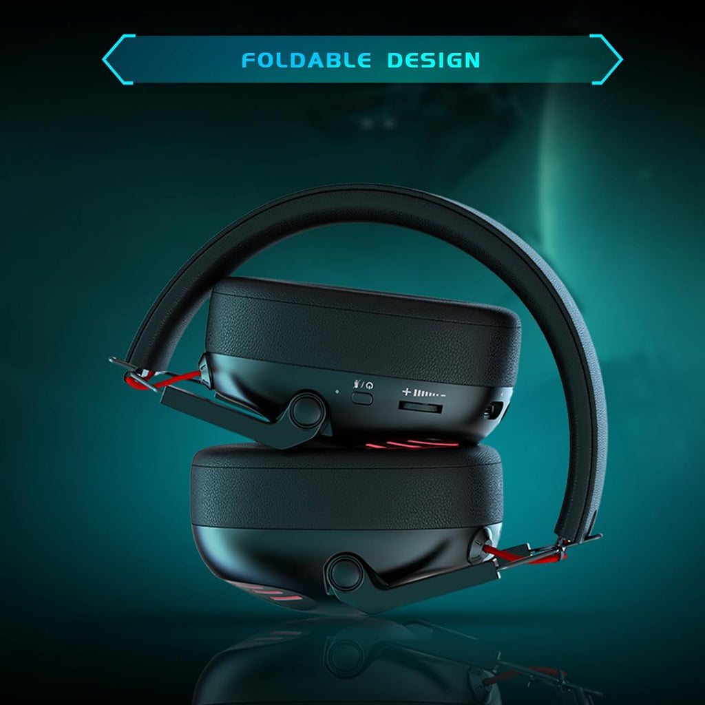 Wireless Gaming Headset for PS5, PS4, PC, NES, Bluetooth 5.3 Gaming Headsets Wireless with Noise Canceling Microphone, Gamer Headphones for Nintendo Switch, 50H Battery - Black