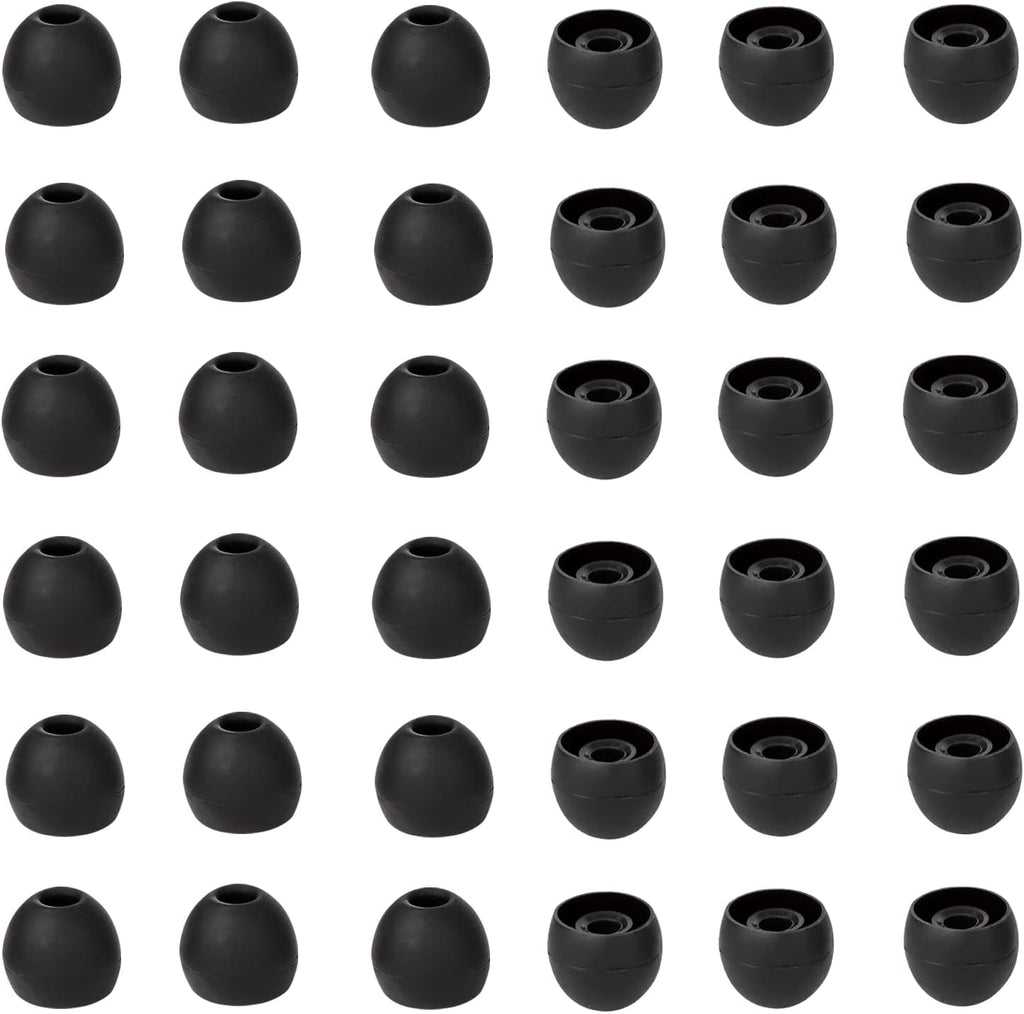 36 Pieces Small Earbud Tips Soft and Comfortable Silicone Earbud Tips Ear Bud Replacement Pieces Silicone Fit Most in-Ear Headphones，Inner Hole 3.8mm -5.5mm，Small Black Replacement Eartips