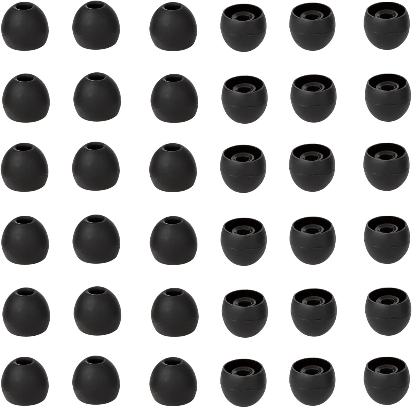 36 Pieces Small Earbud Tips Soft and Comfortable Silicone Earbud Tips Ear Bud Replacement Pieces Silicone Fit Most in-Ear Headphones，Inner Hole 3.8mm -5.5mm，Small Black Replacement Eartips