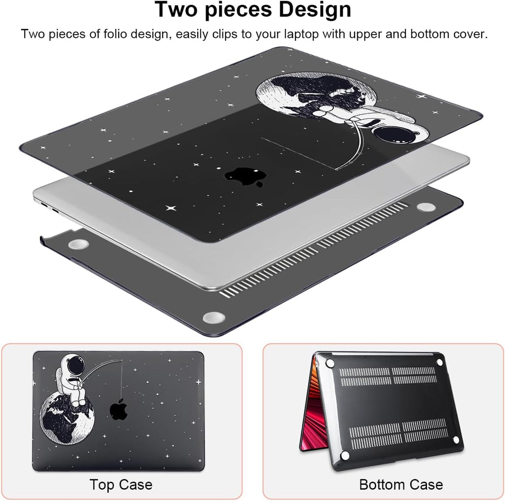Compatible with MacBook Pro 13 inch Case 2022 2021-2016 A2338 M2/M1 Chip A2251 A2289 A2159 A1989 A1706, Pattern Plastic Hard Shell Keyboard Cover Screen Film Webcam Cover, Astronaut Earth