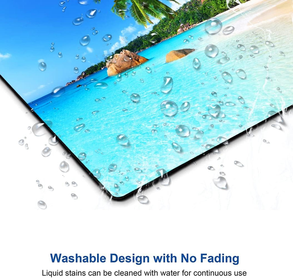 Mouse Pad, Square Beach Style Anti-Slip Rubber Mousepad for Gaming Office Laptop Computer PC Men Women Kids, Cute Custom Pattern, Beach