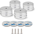 Monosaudio Isolation Feet HiFi Feet 4Pcs 40x20mm Aluminum Universal Turntable Feet with Non-Slip Rubber Rings No Need Adhesive for Audio,Speakers,Subwoofers,Home Theater,Turntable,DAC(Silver Color)