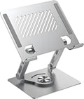 GuaziV 360° Rotating Tablet Stand - Adjustable iPad Tablet Holder for Desk, Foldable iPad Swivel Stand for Home & Office (Argent Silver)