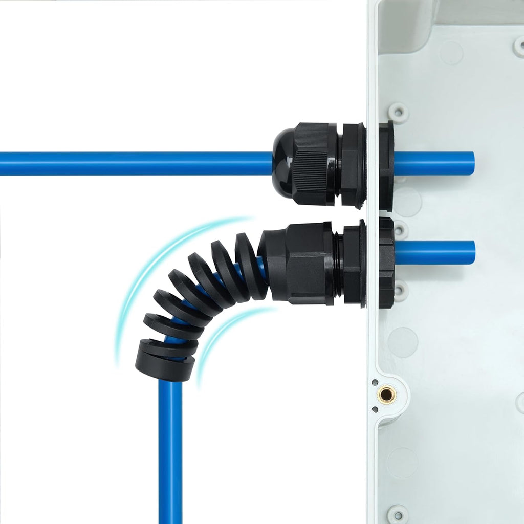 6 Pcs Waterproof Cable Gland,PG13.5(NPT 1/2) Thread(6-12mm), Made of PA66 Material,waterproof wire grommet Strain Relief Cord Connectors,Suitable for Various Electrical Installations