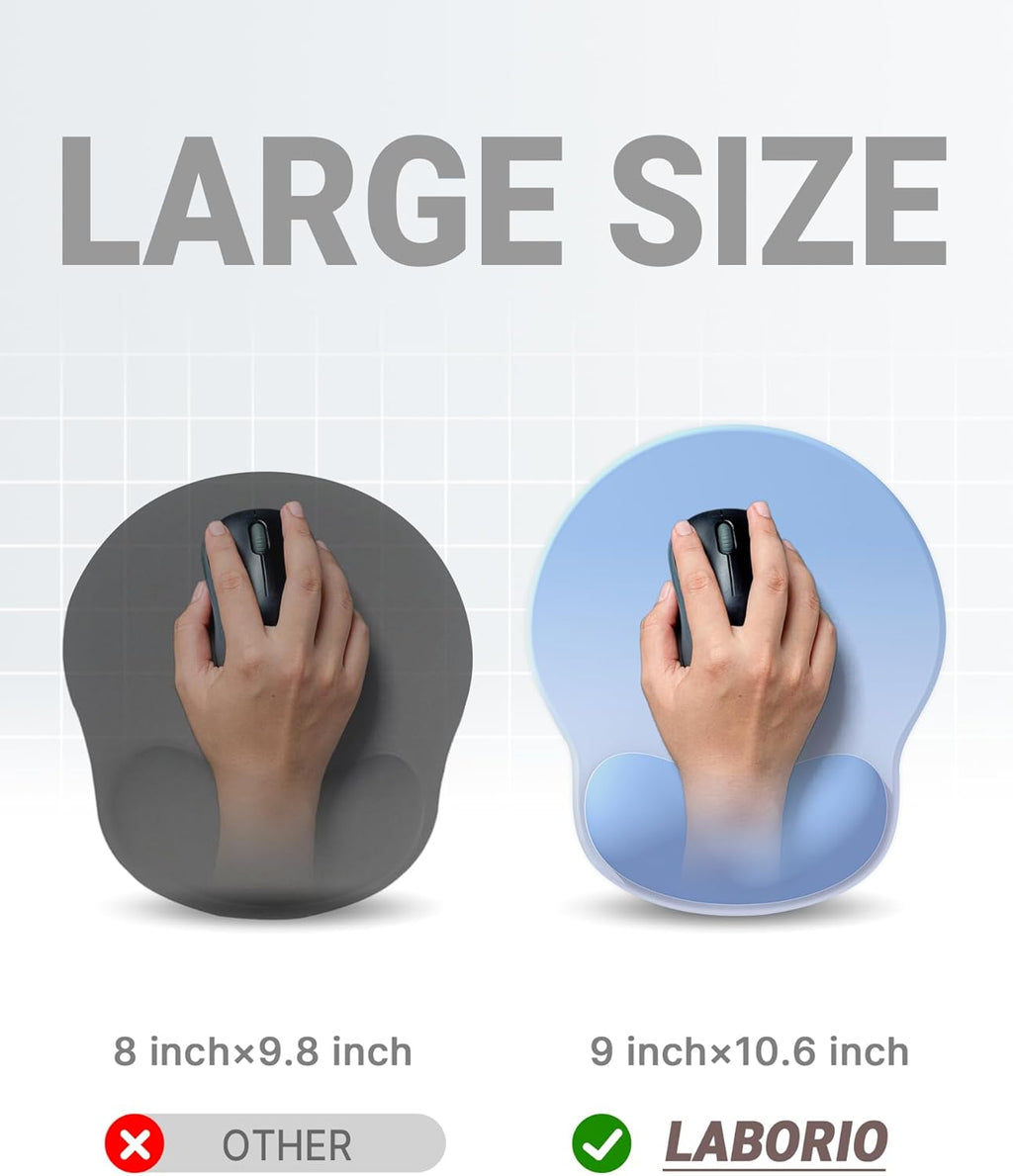 Ergonomic Mouse Pad Wrist Support, Comfortable Mouse Pad Wrist Rest, Relieve Wrist Pain Gel Mouse pad, Non-Slip Rubber Base Mousepad for Laptop, Computer(Gradient Blue)
