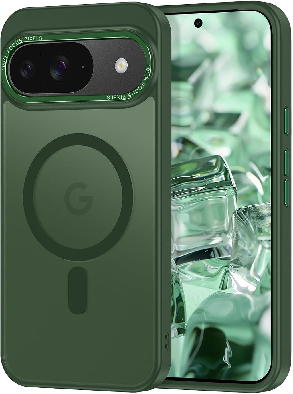 Magnetic for Google Pixel 10/Pixel 10 Pro Case, [Military Grade Drop Protection] [Compatible with MagSafe] Shockproof Slim Translucent Matte Anti-Slip for Women Girls Men Case, Forest Green