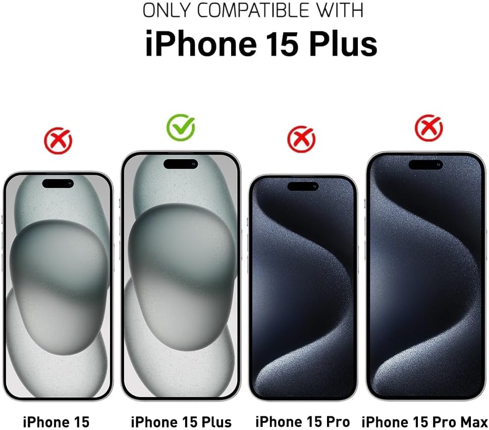 Tempered Glass Screen Protector for iPhone 15 Plus Clear (3 Pack)