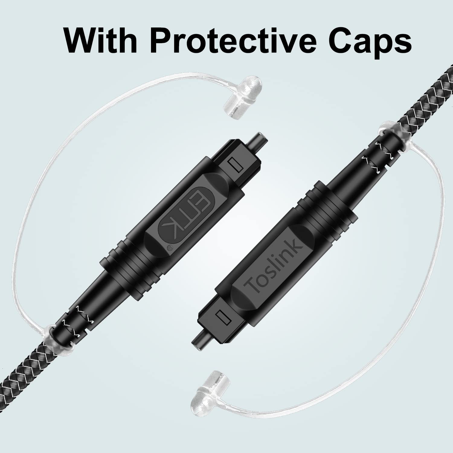 EMK Digital Optical Audio Cable [25 Feet/8M] - Slim Nylon Braided Toslink Fiber Optic Cable for Sound Bar, TV, Home Theater, PS4, Xbox, Blu-Ray Player & More - High-Speed SPDIF (Black1)