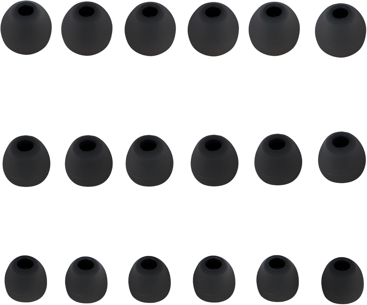 Earbud Tips Replacement Earbud Tips Ear Bud Replacement Pieces Silicone Soft and Comfortable Fit for Inner Hole from 3.8mm - 5.1mm Earphones 9 Pairs S/M/L Gray-Black