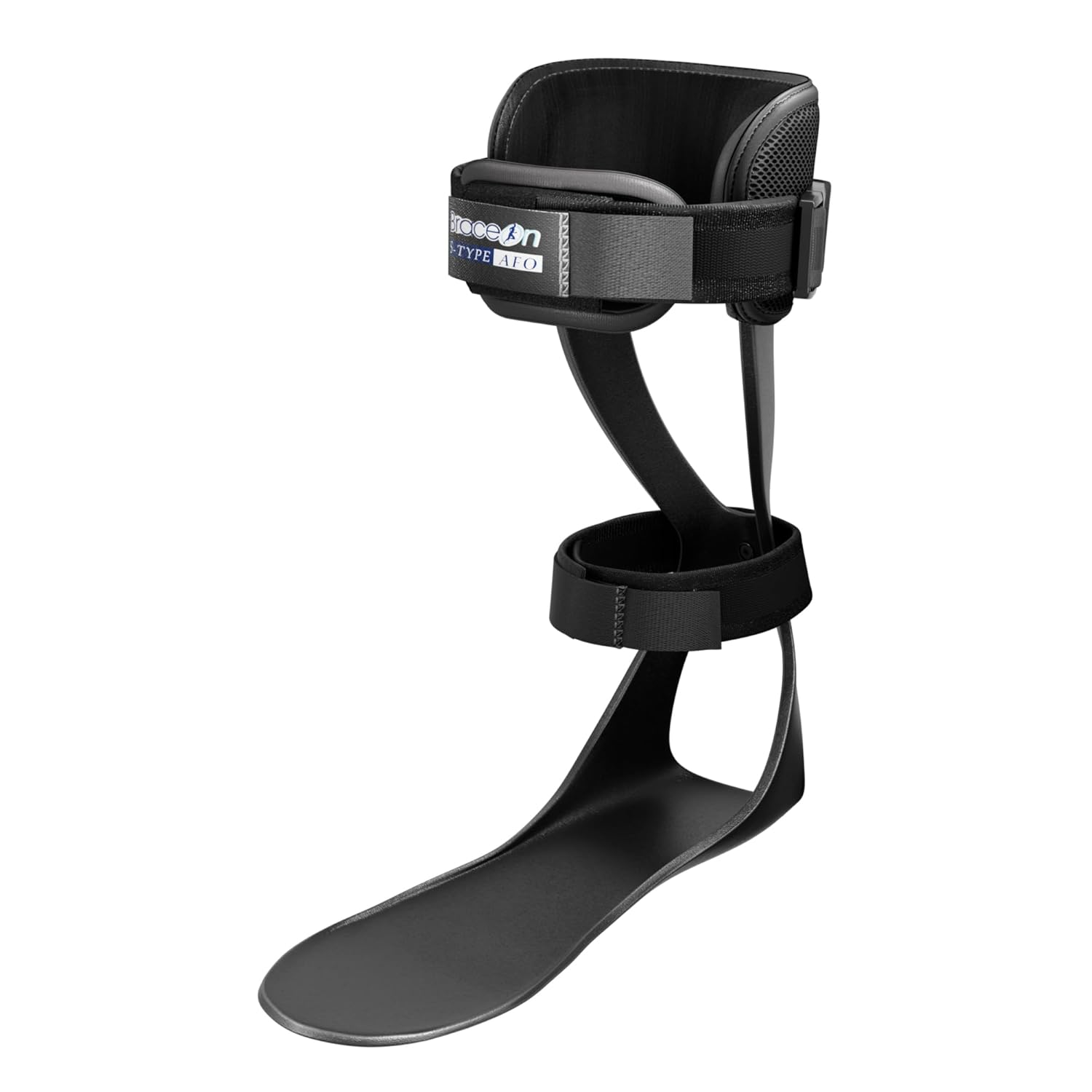 Brace On AFO S-Type - Drop Foot Stabilizer Brace, Moldable, Trimmable, Lightweight Polyethylene, Braces for Men, AFO Brace and Foot Drop Braces, Boot for Injured Foot, Men, Left