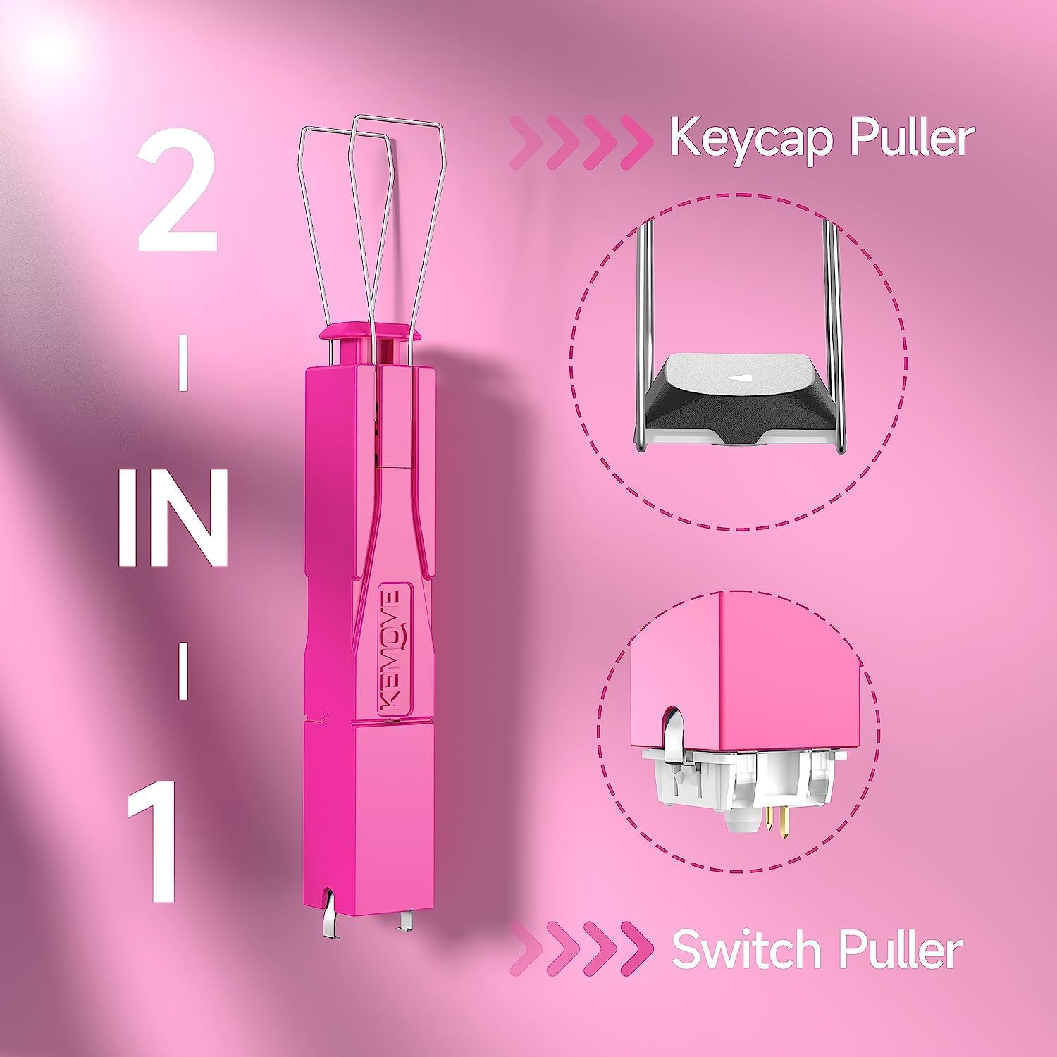 KEMOVE P10 2-in-1 Switch Puller Keycap Puller for Mechanical Keyboard, 304 Stainless Steel Key Switch Keycap Puller, Easily Remove and Replace Gaming Keyboard Switches and keycaps