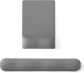 UnivoColors Design-Wave Set of Keyboad Wrist Rest & Mouce Pad,Artificial Sheepskin+Memory Foam+Ergonomic+Anti-Slip Gel, Resilience Support During Work and Gaming,Keyboard Accessory,Grey