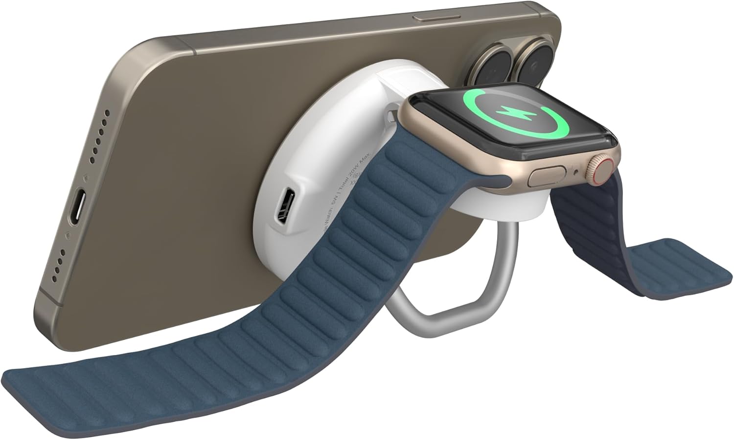 HyperJuice 2-in-1 Wireless Charger Qi2 Magnetic Stand — Fast Wireless Charger for iPhone, Apple Watch, & Qi Compatible Devices — Compact Adjustable 2 in 1 Charging Station Apple w/Built-in Kickstand