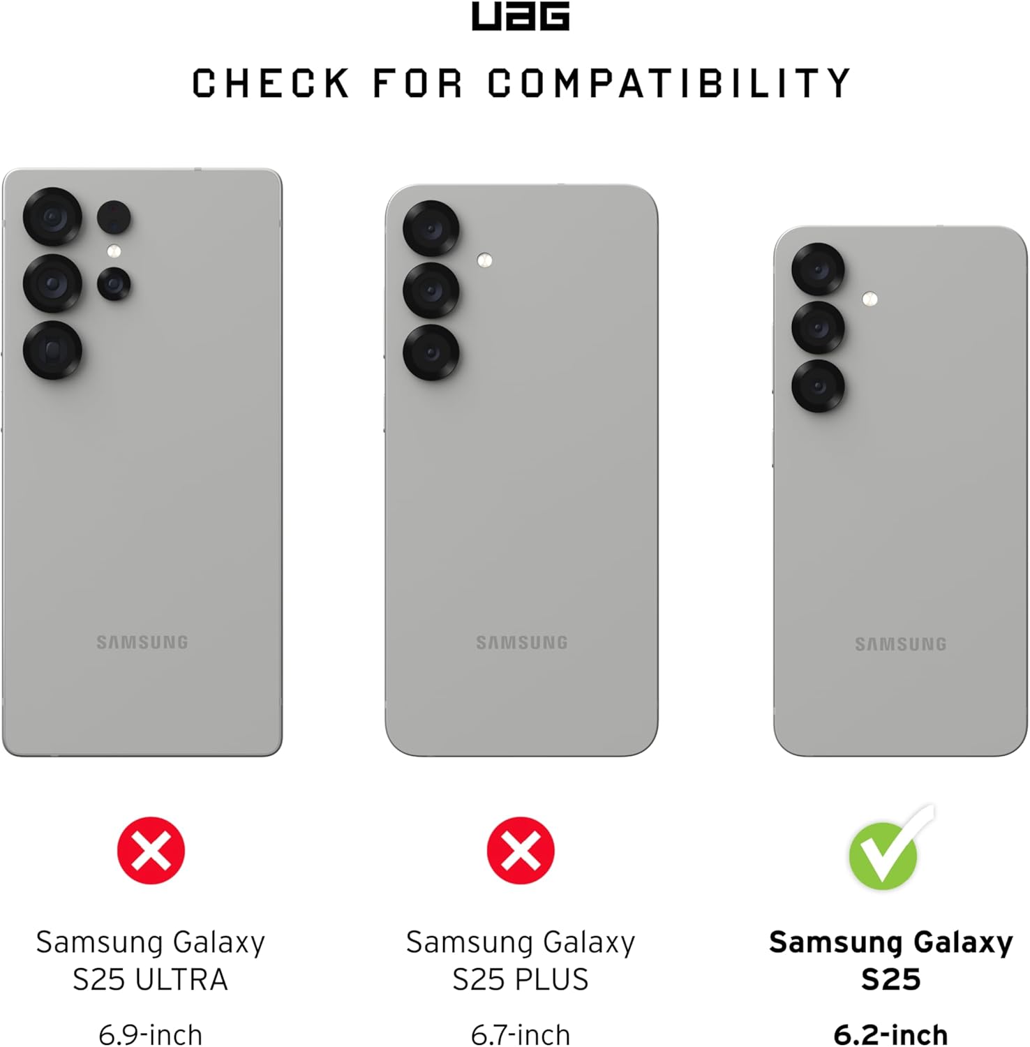 URBAN ARMOR GEAR UAG Designed for Samsung Galaxy S25 Case 6.2" Civilian - Compatible with Magnetic Charging Anti-Slip Rugged Military Drop Tested Protective Cover, Black