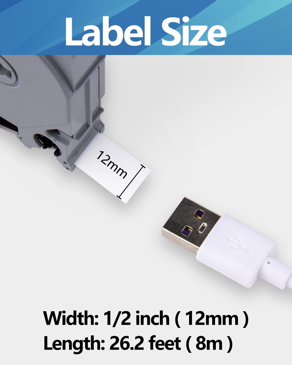 Weemay 1/2" Label Maker Refills Compatible for Brother Tze Tz Tape 12mm 0.47 Laminated White, for Ptouch Label Maker Machine Cube PTD210 PTP701BT PTD220 PTH110 PTH110BP PTH111 PTP750W PTD600, 10 Pack