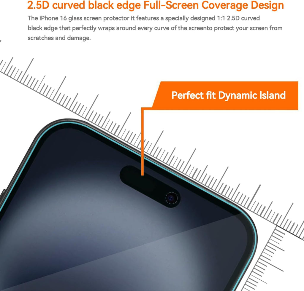 4 Pack Anti Blue Light Screen Protector for iPhone 16 plus /15 plus [6.7inch] with Installation Frame,9H+ Anti Blue Light Tempered Glass, Anti-Scratch, Case Friendly