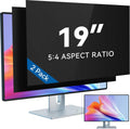 [2-Pack] 19 Inch Computer Privacy Screen Filter for 5:4 Widescreen Monitor, IPROKKO Removable 19inch Anti Blue Light Glare Privacy Shield, Anti Spy Security Protector for Hp Dell Asus Acer Samsung