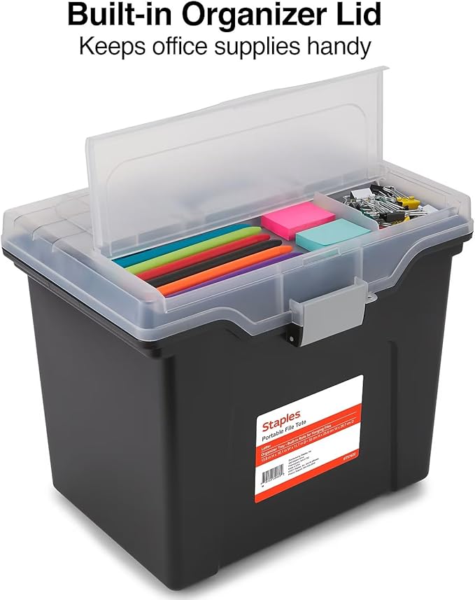 STAPLES File Box File Portable Tote, Letter Size - Image 3