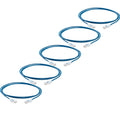 TRUECABLE Cat6 Component Rated Patch Cable, Unshielded (U/UTP), 5ft, Blue, 28AWG Solid Copper, Snagless 10G High-Speed Ethernet Cable, PoE++ 4PPoE 100W, UL Listed, RoHS-3, 5 Pack