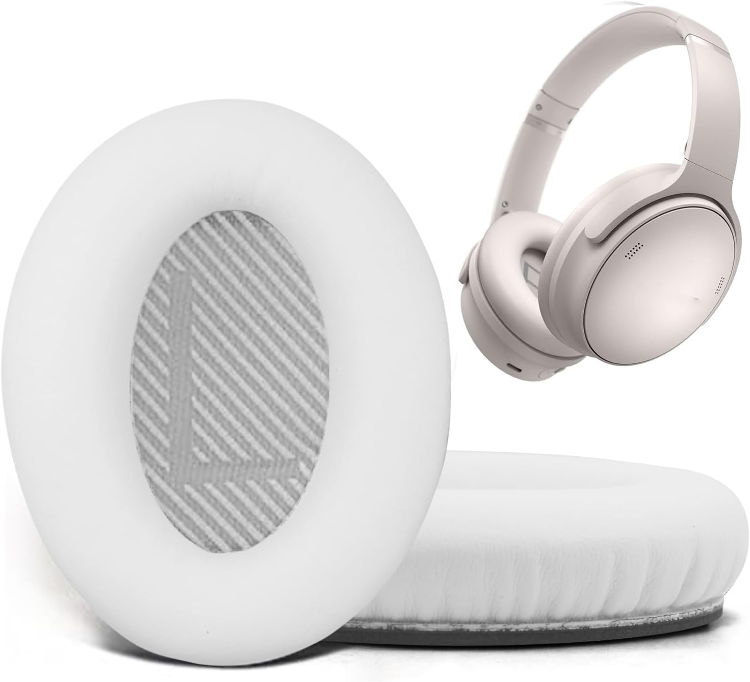 Replacement Ear Pads for Bose QuietComfort 35 35 II 15 25(qc 35 25 15/QC35 ii), Headphone Ear Covers, High Density Memory Cotton, Soft Leather, Adaptive Noise Isolation Headphones Pads Cushions