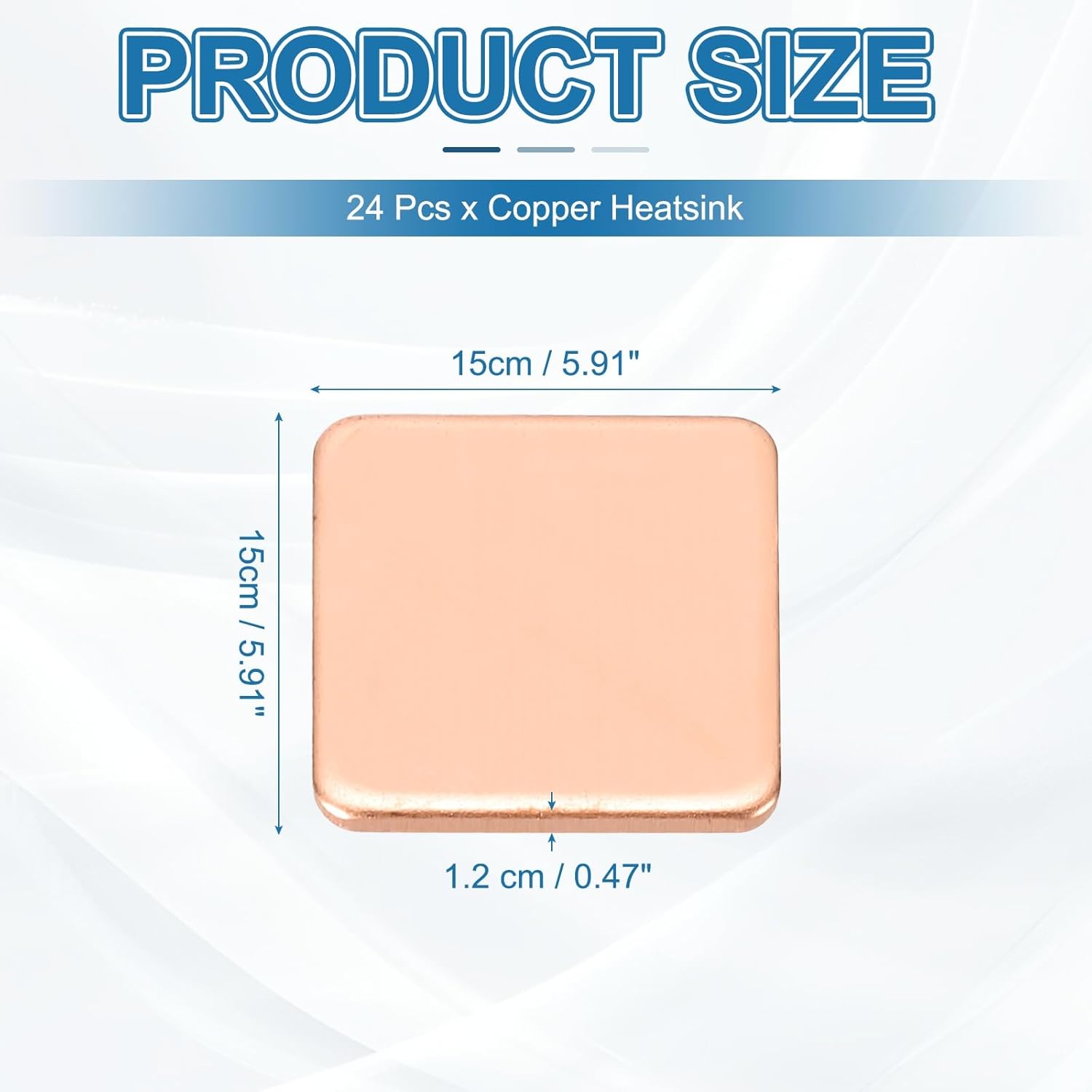 PATIKIL Copper Heatsink Pad Shims, 24 Pcs 15x15x1.2mm Copper Pad Shim IC Chipset GPU CPU Thermal Heatsink for Cooling Laptop Desktop Computer