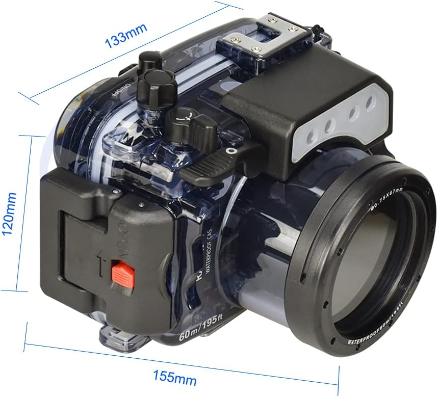 Sea Frogs Waterproof Camera Housing Compatible with Sony RX100 I-V IPX8 40m/130ft Maximum Diving Depth Underwater Camera Case for Diving, Surfing, Rowing, Skiing