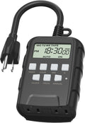 BN-LINK 7 Day Outdoor Heavy Duty Digital Programmable Timer, 125VAC, 60Hz, Dual Outlet, Weatherproof, Heavy Duty, Accurate for Lamps Ponds Christmas Lights 1875W 1/2HP ETL Listed