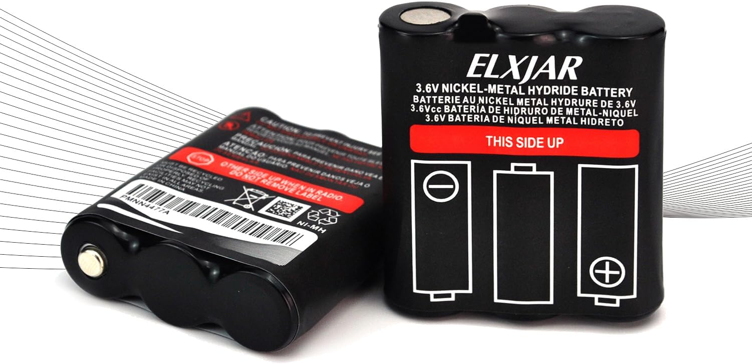 (2-Pack) 3.6V 800mAh Ni-MH Battery Replacement for Motorola PMNN4477AR T200 T400 T500 T800 T600 T62 T82 T92 T260 T265 T801 T460 T465 T480 Walkie Talkies