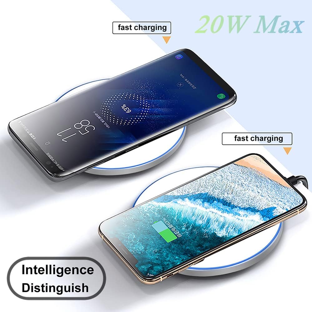 Fast Wireless Charger,20W Max Wireless Charging Pad Compatible with iPhone 16/15/14/13/12/SE/11/Pro,AirPods;FDGAO Induction Charge Mat for Samsung Galaxy S25/S24/S23/S22/Note,Pixel/LG G8