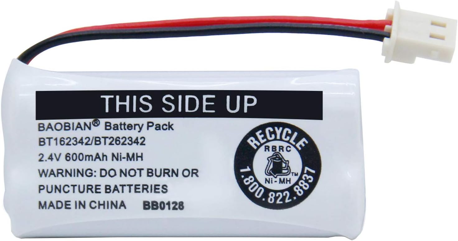 BT162342 BT262342 Battery Compatible with for BT183342 BT283342 BT166342 BT266342 VTech CS6114 CS6419 CS6719 at&T EL52300 CL80111 Cordless Phone (Pack of 2)