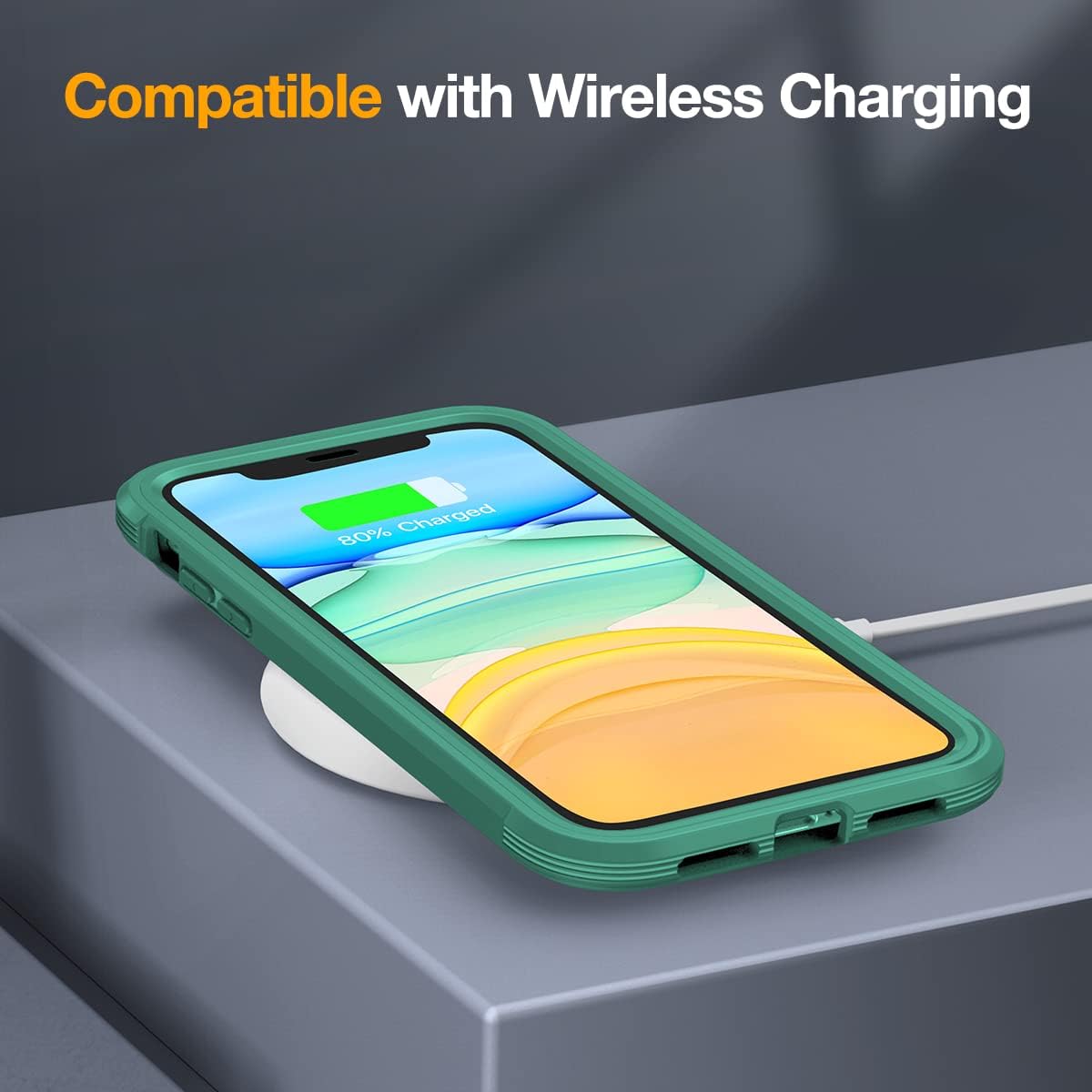 Miracase Glass Series for iPhone 11 Case 6.1 inch, Upgraded Full-Body Rugged Phone Bumper Case Cover with Built-in 9H Tempered Glass Screen Protector and Camera Protector, Light Green