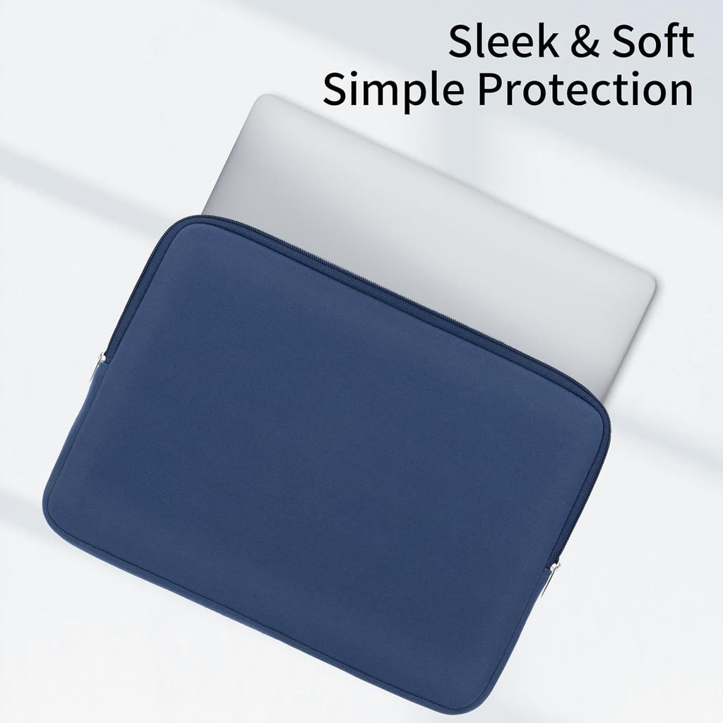 RAINYEAR 13 Inch Laptop Sleeve Compatible with 13.3" MacBook Air/Pro M1 M2 M3 M4 A3240 A3113 A2681 A2337 A1932 A2179 A2338 A1706 A1708 Carrying Protective Cover Soft Case (Navy Blue,Upgraded Version)