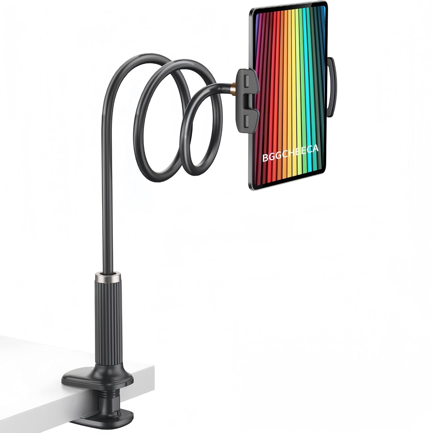 K-MT 【38.7inch/98cm】 Tablet Phone Holder Bed Gooseneck Mount, Mount Holder Clip with Grip Flexible Long Arm Compatible for ipad iPhone/Switch/Samsung Tabs/Kindle Fire HD K-MT(Black)