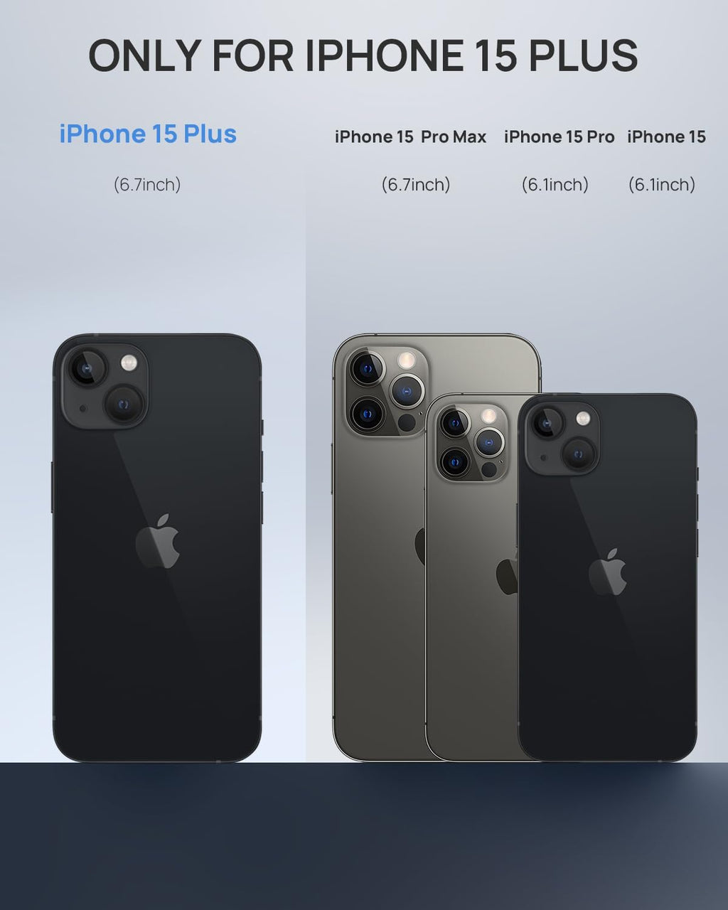 Lanhiem Magnetic for iPhone 15 Plus Case, IP68 Waterproof Dustproof Case, [Compatible with Magsafe] [Built-in Screen Protector] Full Body Heavy Duty Rugged Phone Cover 6.7 inch, Black/Clear