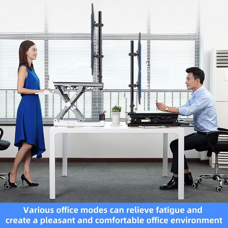 Pholiten Tall Vertically Stacked Dual Monitor Desk Mount Stand,Extra Tall 31 Inch Monitor Stand, Fully Adjustable Monitor arm for 13-32 Inch LCD Screen，Holds up to 22lbs