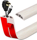 Floor Cord Cover Self Adhesive Cord Hider Floor Extension Cord Covers for Floor Power Cord Protector Cable Management Prevent Cable Trips Cable Cavity 0.32" W x 0.32" H (Beige Wood, 3.3Ft)