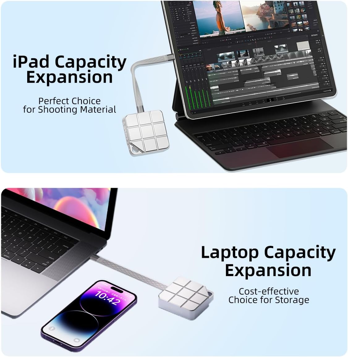 MAIWO 512GB Portable SSD External Solid State Drive Build-in M.2 2230 PCIe NVMe SSD, USB C 3.2 Up to 1050MB/s, Mini PSSD for iPhone 15/16 Pro Max MacBook Pro/Air, Aluminum (Silver)