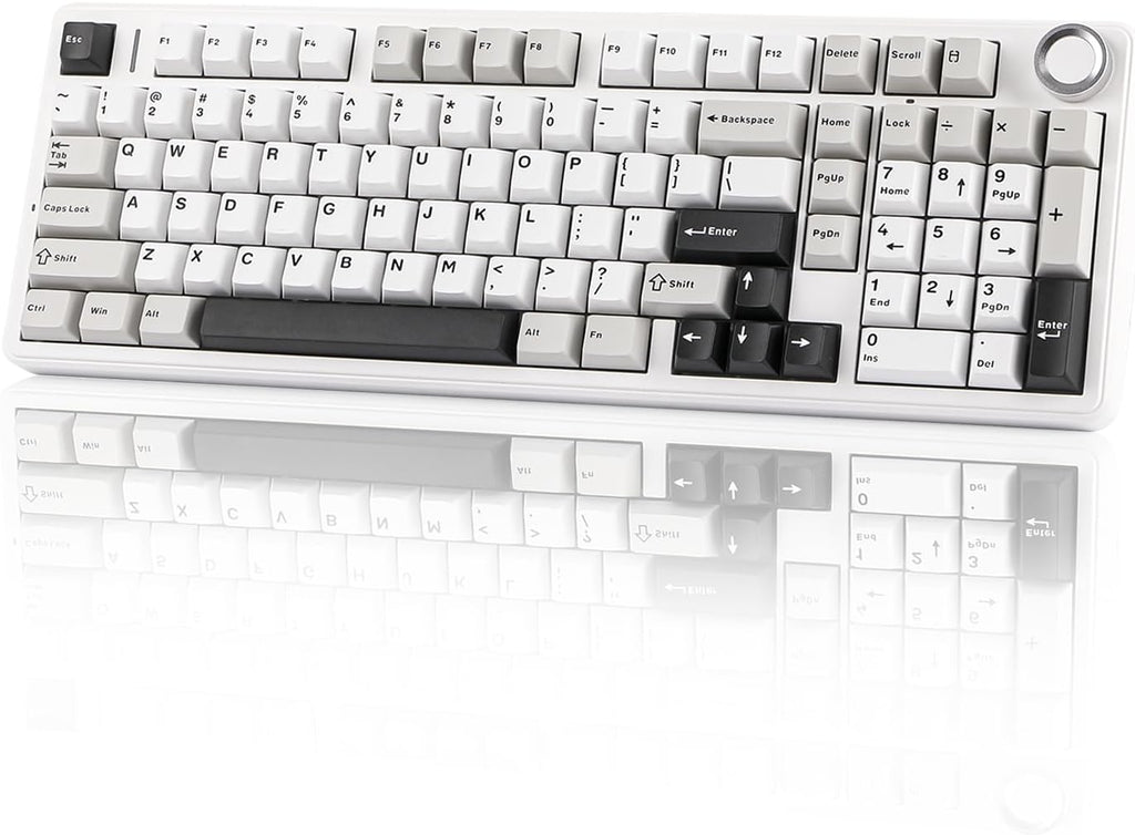 EPOMAKER X Aula F99 PRO Wireless Gaming Keyboard with 8000mAh Battery, Hot Swappable Creamy Keyboard, 2.4GHz/Type-C/BT5.0, NKRO, RGB Backlit for Win/Mac/Gaming (Black&Grey&White)