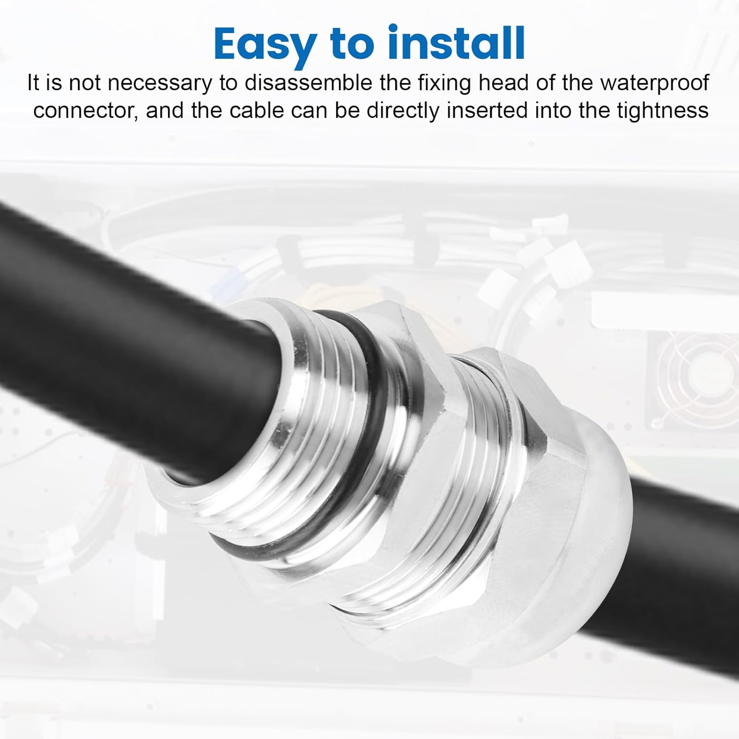 2 Pcs 1/4" NPT Stainless Steel Waterproof Cable Gland, IP68 Waterproof Adjustable Cable Glands, Strain Relief Cord Grip Connectors with Gaskets and Locknut for 4-8mm Cable Diameter