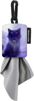 SPUDZ Classic Microfiber Lens Cleaner – Clip-On Pouch, Washable – for Binoculars, Scopes, Glasses, Screens | Cat, 6 x 6 Inch (2-Pack)