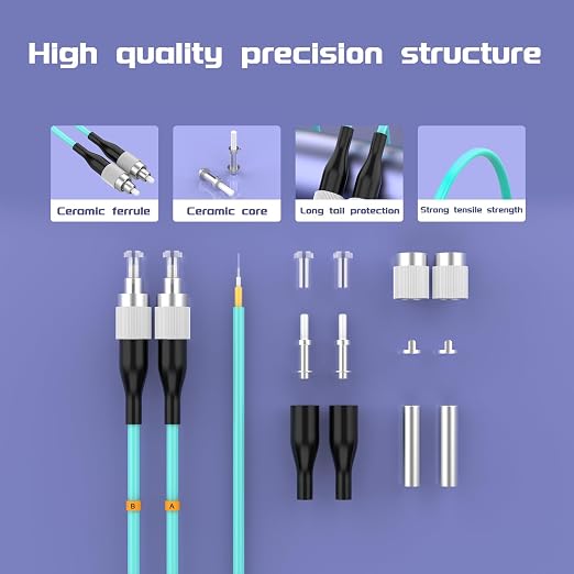 OM3 FC/UPC to ST/UPC Fiber Patch Cable 75Meters 246ft 10BG Multimode Duplex - Image 4