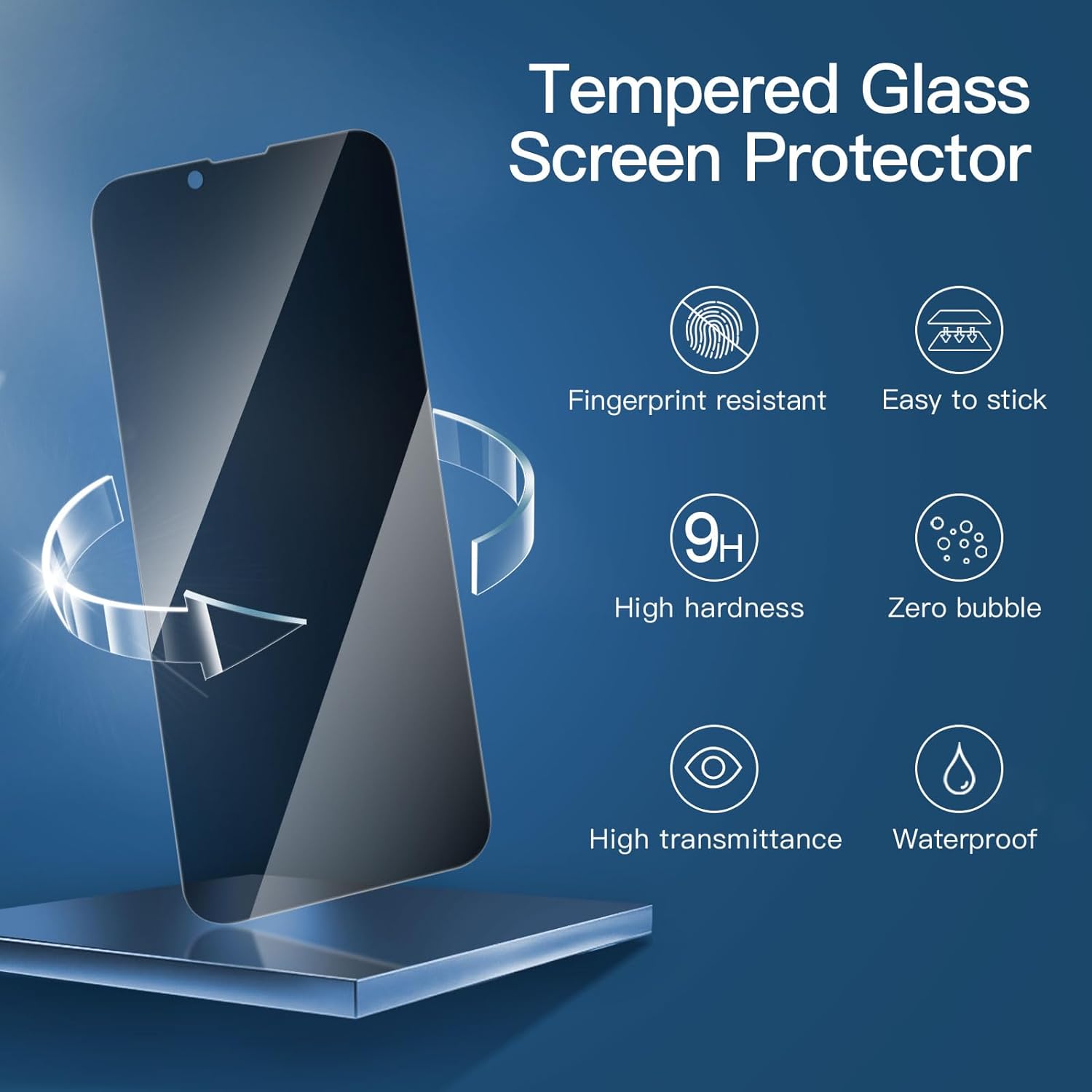 NEW'C 3 Pack Privacy for iPhone 16e, iPhone 14, iPhone 13, iPhone 13 Proo Screen Protector (6.1 inches), Enhanced 28-Degree Privacy Angle, Ultra Durable 9H Hardness, Bubble-Free
