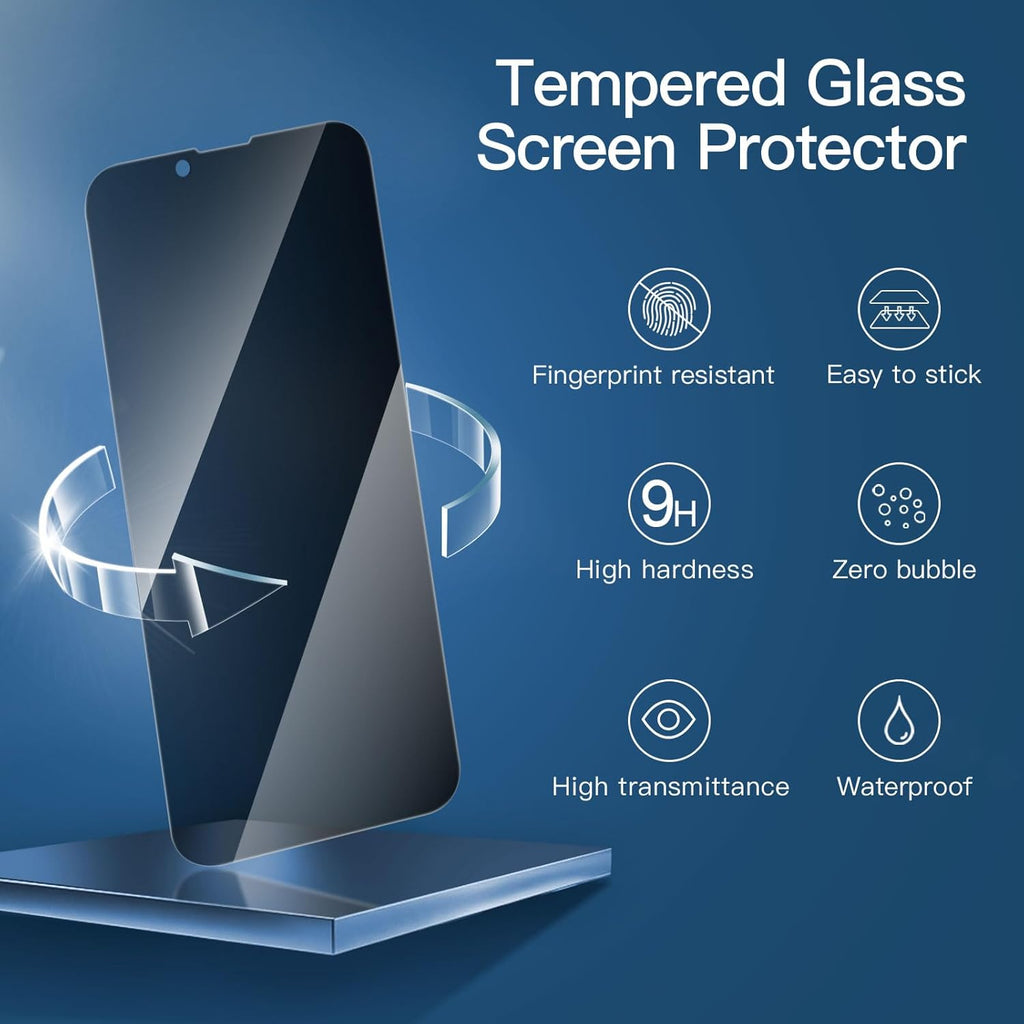 NEW'C 3 Pack Privacy for iPhone 13 Pro Max, iPhone 14 Plus Screen Protector (6.7"), Enhanced 28-Degree Privacy Angle, Ultra Durable 9H Hardness, Bubble-Free