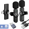 Wireless Lavalier Microphone for iPhone7-14, Wireless Clip Mic, Clip on Microphone A3d, for iPhone, iPad, Computer, Zoom Meeting, Video Recording, tiktok