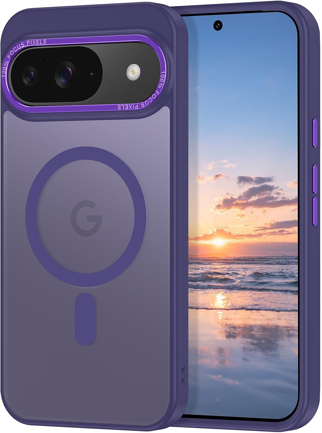 Magnetic for Google Pixel 10/Pixel 10 Pro Case, [Military Grade Drop Protection] [Compatible with MagSafe] Shockproof Slim Translucent Matte Anti-Slip for Women Girls Men Case, Deep Purple