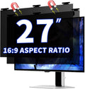 [2 Pack] Magnetic Privacy Screen for 27 Inch Monitor – Removable Anti-Glare Blue Light Filter for 16:9 Widescreen Desktop PC, Matte/Glossy Reversible Eye Protection Film