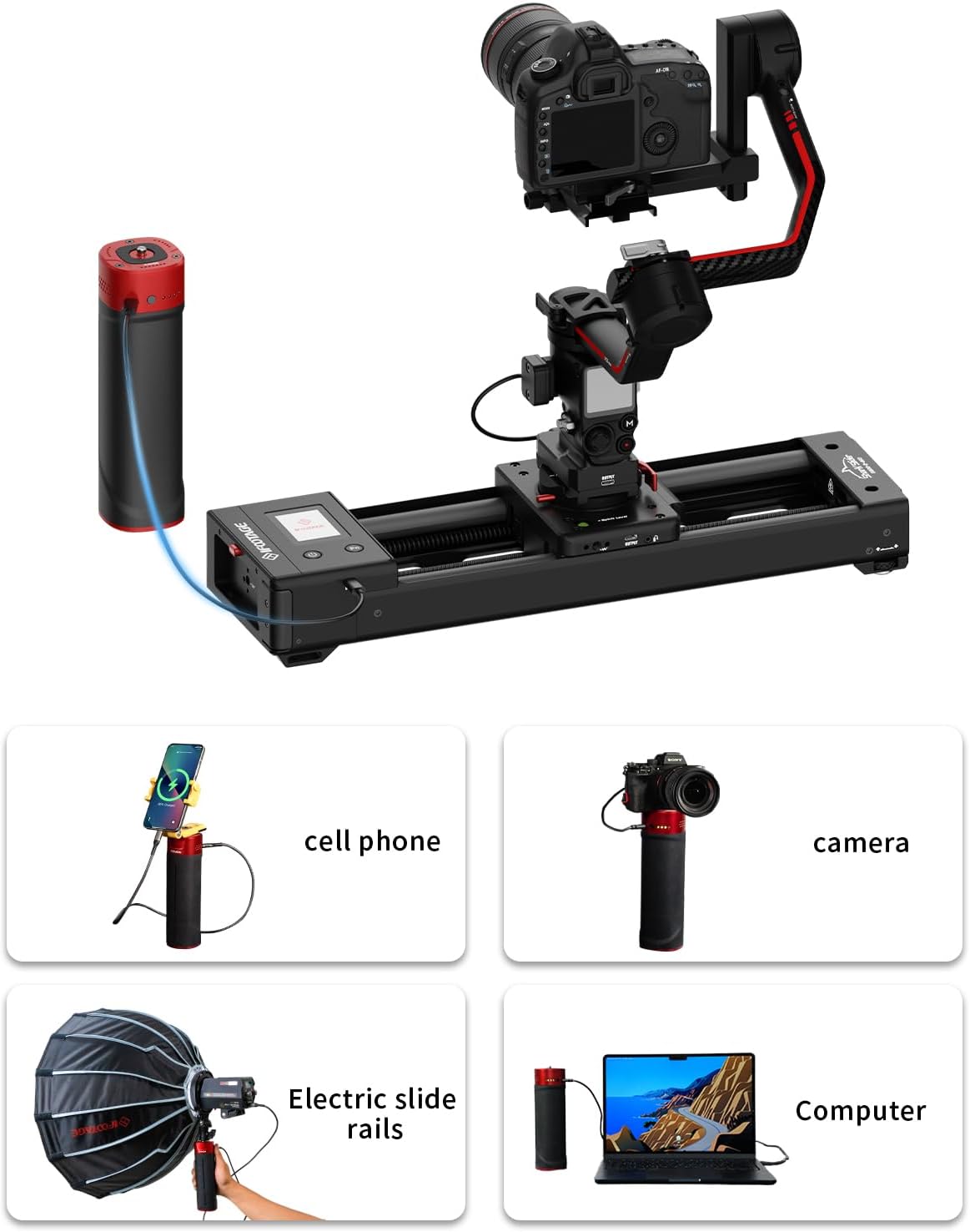 iFootage PD140H 140W Battery Grip – USB-C Portable Charger for Shark Nano Camera Slider,Cameras, Laptops, iPads, and Photography Gear