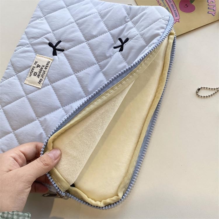 Cute Bow Graphic Carrying Laptop Bag Y2K Preppy Laptop Sleeve Case Bag Kawaii Pad Computer Protect Case Pouch (11 inch,Blue)