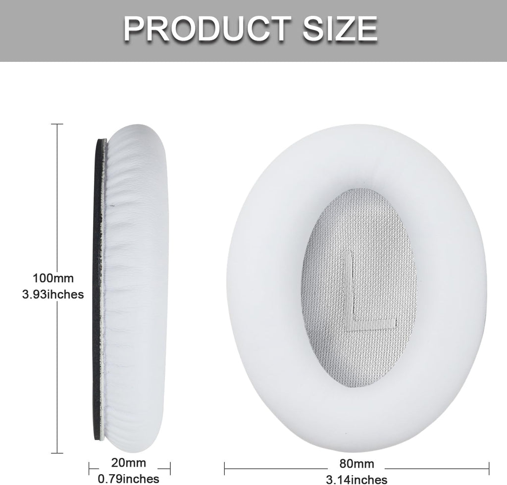 Ear Pads for Bose Quiet Comfort 35 Soft Protein Leather Replacement Earpads Ear Cushions Ear Pad for Bose QC 45/35 / 25/15 QC2 / Ae2 / Ae2i / Ae2W / Sound Link/Sound True (QC45-White$White)