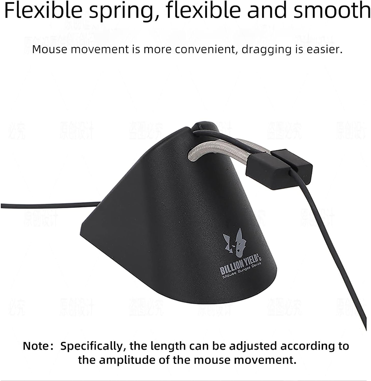 Gaming Mouse Bungee, Mouse Cord Holder and Cable Management Device (Primium Version 360g, Black)